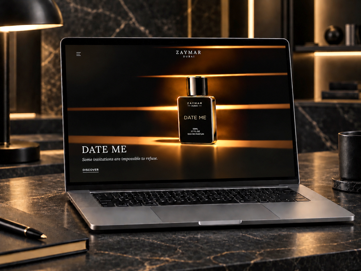 ZAYMAR's website on a MacBook Pro